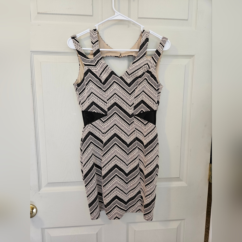 ARK & Co. Women's Dress Black and Beige sleeveless Mini Size S